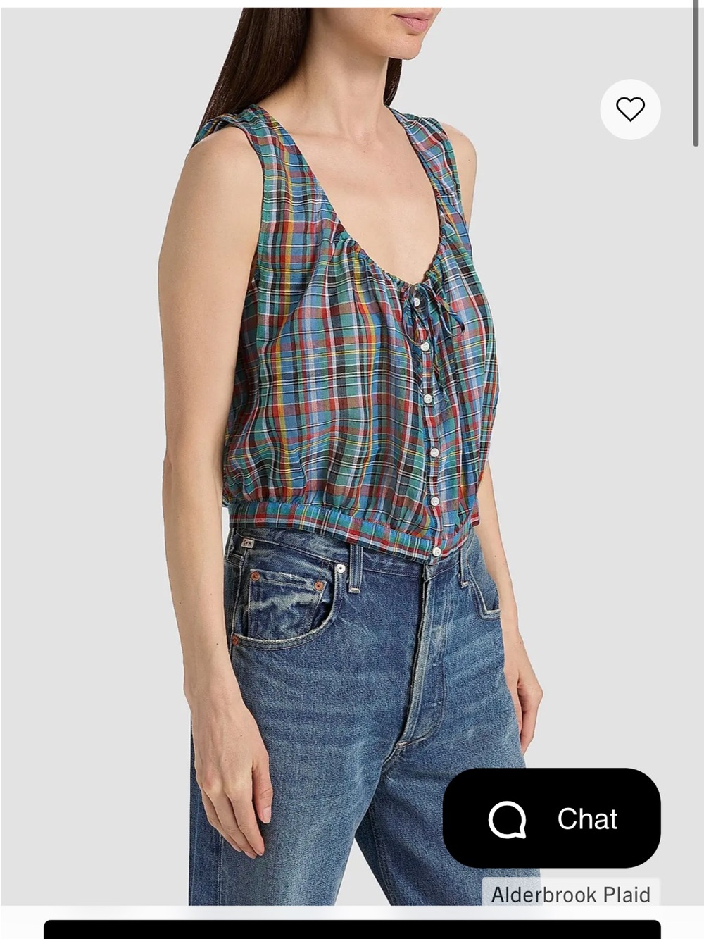 NWOT Doen PLAID THEO TOP Size M - Picture 3 of 11